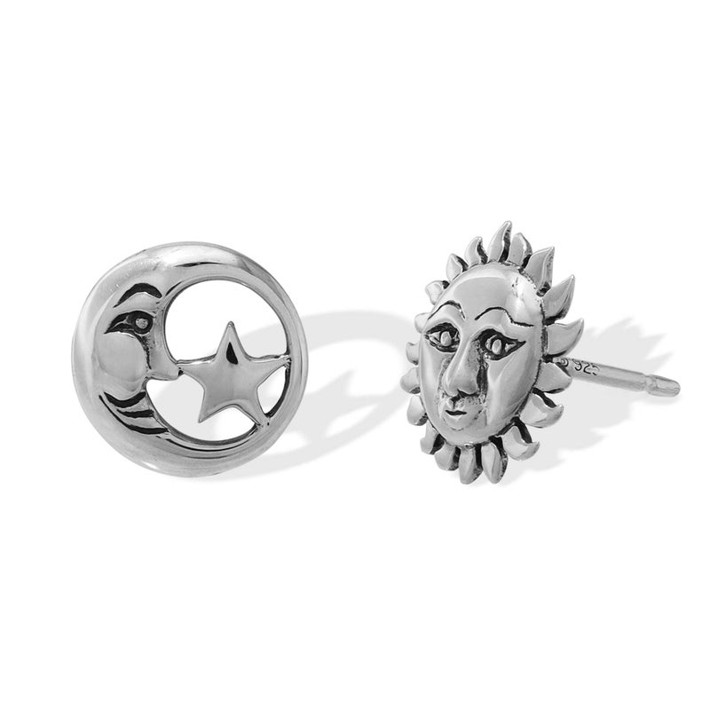 Boma Jewelry Sterling Silver Sun Moon & Star Mismatched Stud Earrings - Image 1